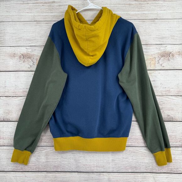The North Face Colorblock Hoodie Sweatshirt Men's Size‎ Small Blue/Green/Yellow - Picture 2 of 14